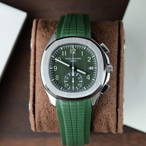 Đồng hồ Patek Philippe Replica 11 Aquanaut 5968G Dây Cao Su Màu Xanh Kaki 42.2mm
