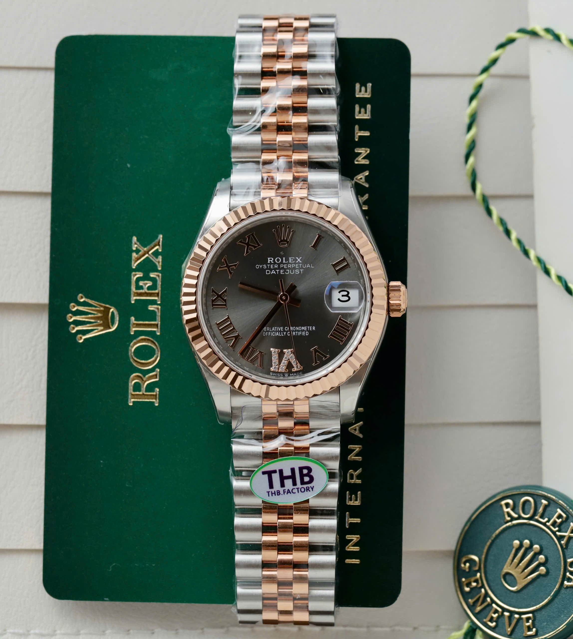 Đồng hồ Rolex DateJust Chế Tác Demi Mặt Xám Cọc Số La Mã Nhà Máy THB 31mm (1) Đồng hồ Rolex DateJust Chế Tác Demi Mặt Xám Cọc Số La Mã Nhà Máy THB 31mm