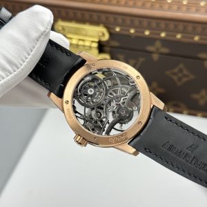 Đồng Hồ Audemars Piguet 26600 Replica Luxury Tourbillon Openworked Mạ Vàng Hồng Dây Da 41mm