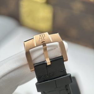 Đồng Hồ Audemars Piguet 26600 Replica Luxury Tourbillon Openworked Mạ Vàng Hồng Dây Da 41mm