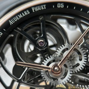 Đồng Hồ Audemars Piguet 26600 Replica Luxury Tourbillon Openworked Mạ Vàng Hồng Dây Da 41mm