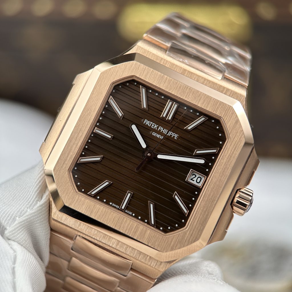 Đồng Hồ Patek Patek Philippe Chế Tác Cubitus 7128 Vàng Hồng Mặt Nâu 45mm