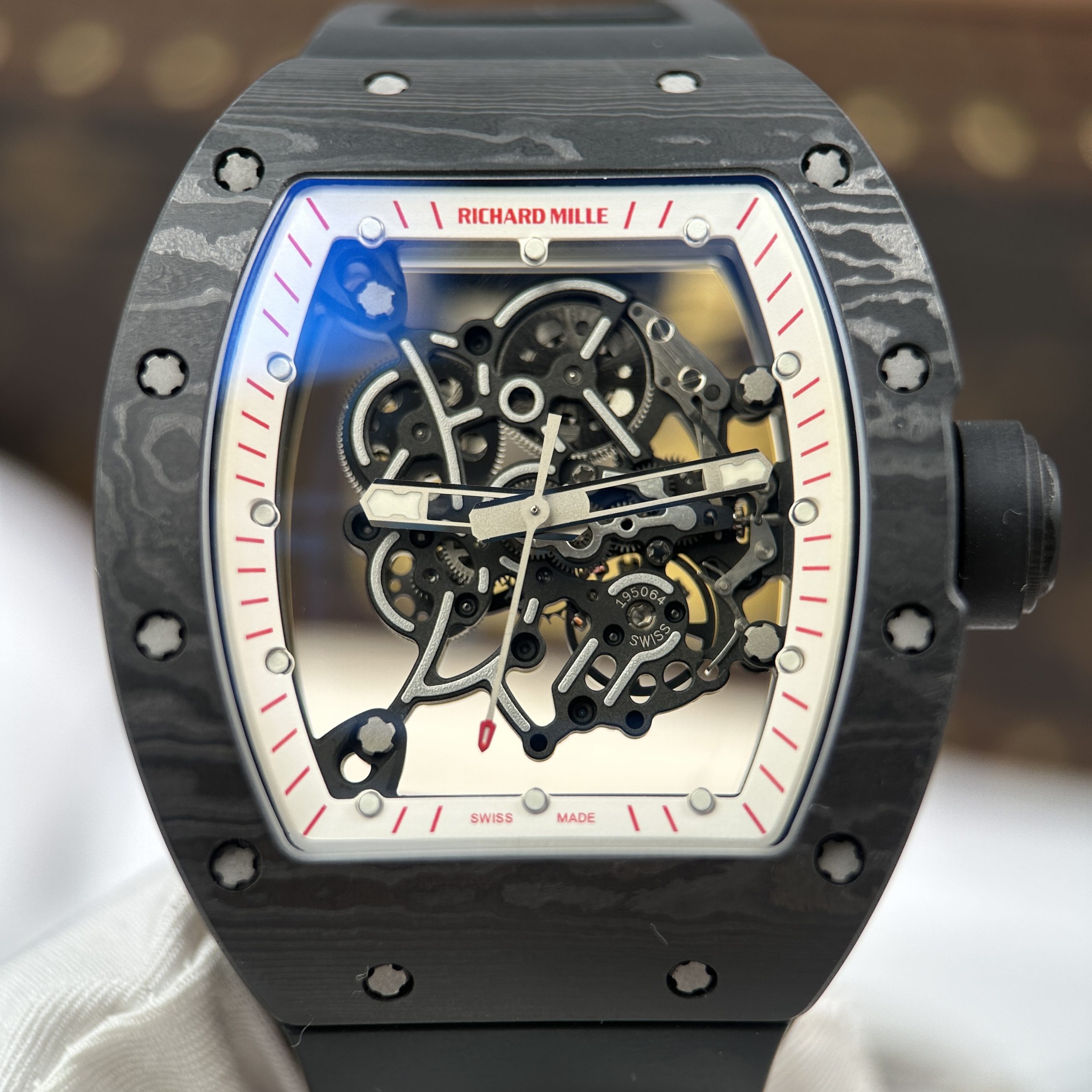 Đồng Hồ Richard Mille Chế Tác Carbon NTPT RM055 Dây Cao Su Đen Nhà Máy ZF 49.9×42 (6) Đồng Hồ Richard Mille Chế Tác Carbon NTPT RM055 Dây Cao Su Đen Nhà Máy ZF 49.9×42.7mm