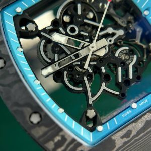 Đồng Hồ Richard Mille Chế Tác Carbon NTPT RM055 Dây Cao Su Trắng Nhà Máy ZF 49.9×42.7mm