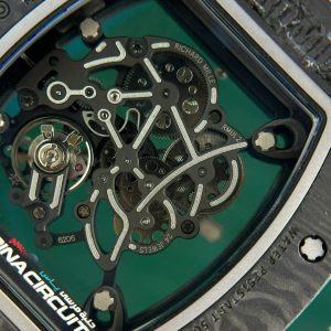 Đồng Hồ Richard Mille Chế Tác Carbon NTPT RM055 Dây Cao Su Trắng Nhà Máy ZF 49.9×42.7mm