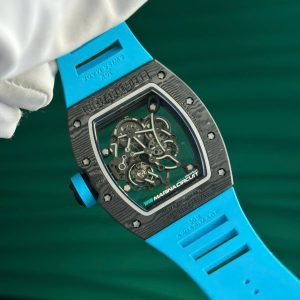 Đồng Hồ Richard Mille Chế Tác Carbon NTPT RM055 Màu Xanh Dương Nhà Máy ZF 49.9×42.7mm