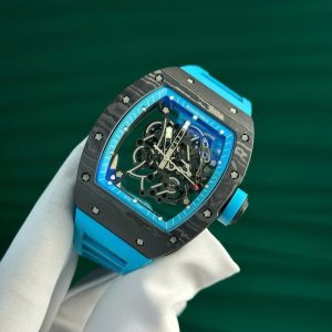 Đồng Hồ Richard Mille Chế Tác Carbon NTPT RM055 Màu Xanh Dương Nhà Máy ZF 49.9×42.7mm