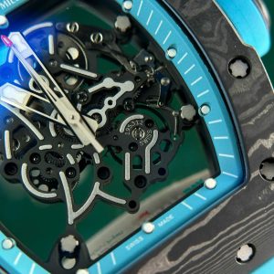 Đồng Hồ Richard Mille Chế Tác Carbon NTPT RM055 Màu Xanh Dương Nhà Máy ZF 49.9×42.7mm