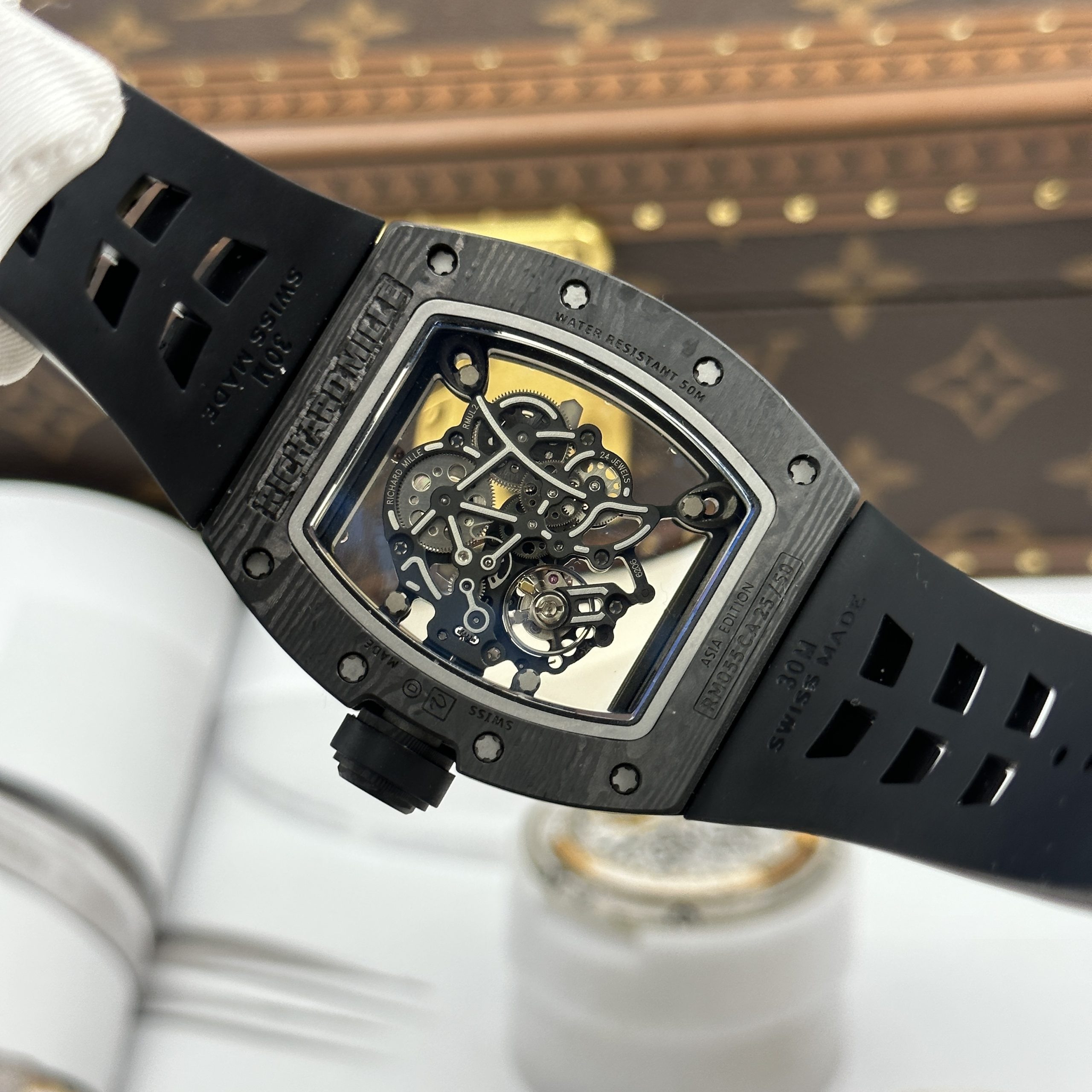 Đồng Hồ Richard Mille RM055-CA-RG Black Chế Tác Dây Cao Su Nhà Máy ZF 49.9×42 (10) Đồng Hồ Richard Mille RM055-CA-RG Black Chế Tác Dây Cao Su Nhà Máy ZF 49.9×42.7mm