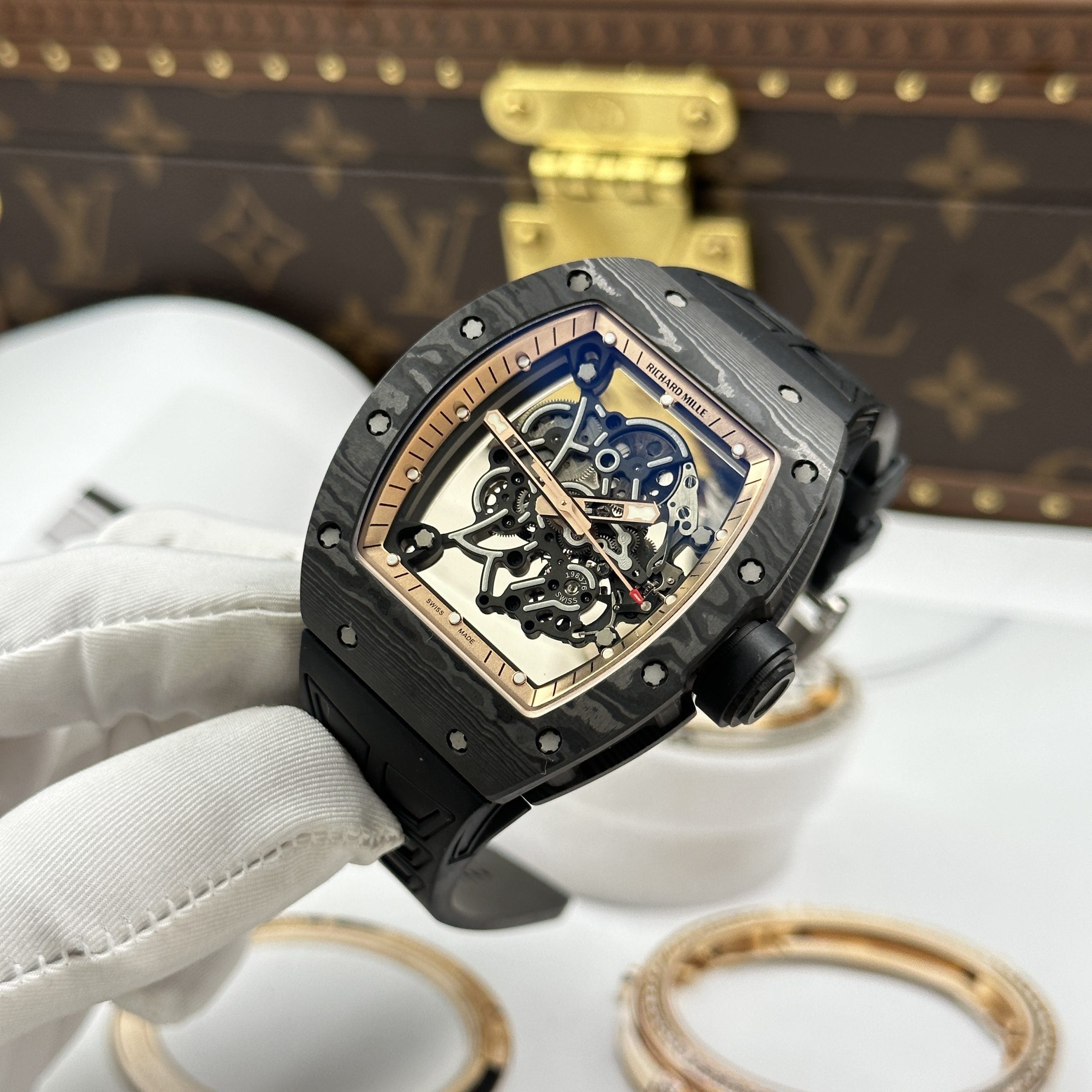 Đồng Hồ Richard Mille RM055-CA-RG Black Chế Tác Dây Cao Su Nhà Máy ZF 49.9×42 (14) Đồng Hồ Richard Mille RM055-CA-RG Black Chế Tác Dây Cao Su Nhà Máy ZF 49.9×42.7mm