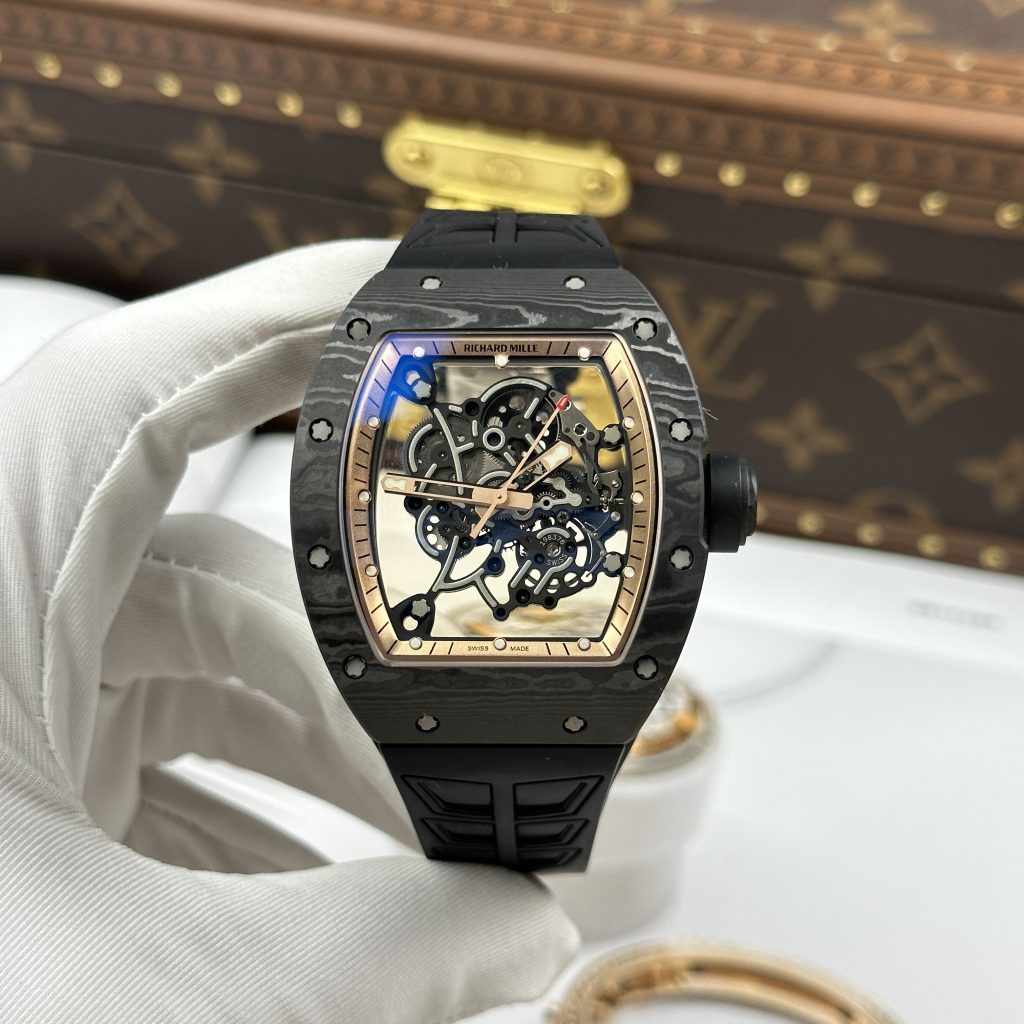Đồng Hồ Richard Mille RM055-CA-RG Black Chế Tác Dây Cao Su Nhà Máy ZF 49.9×42.7mm