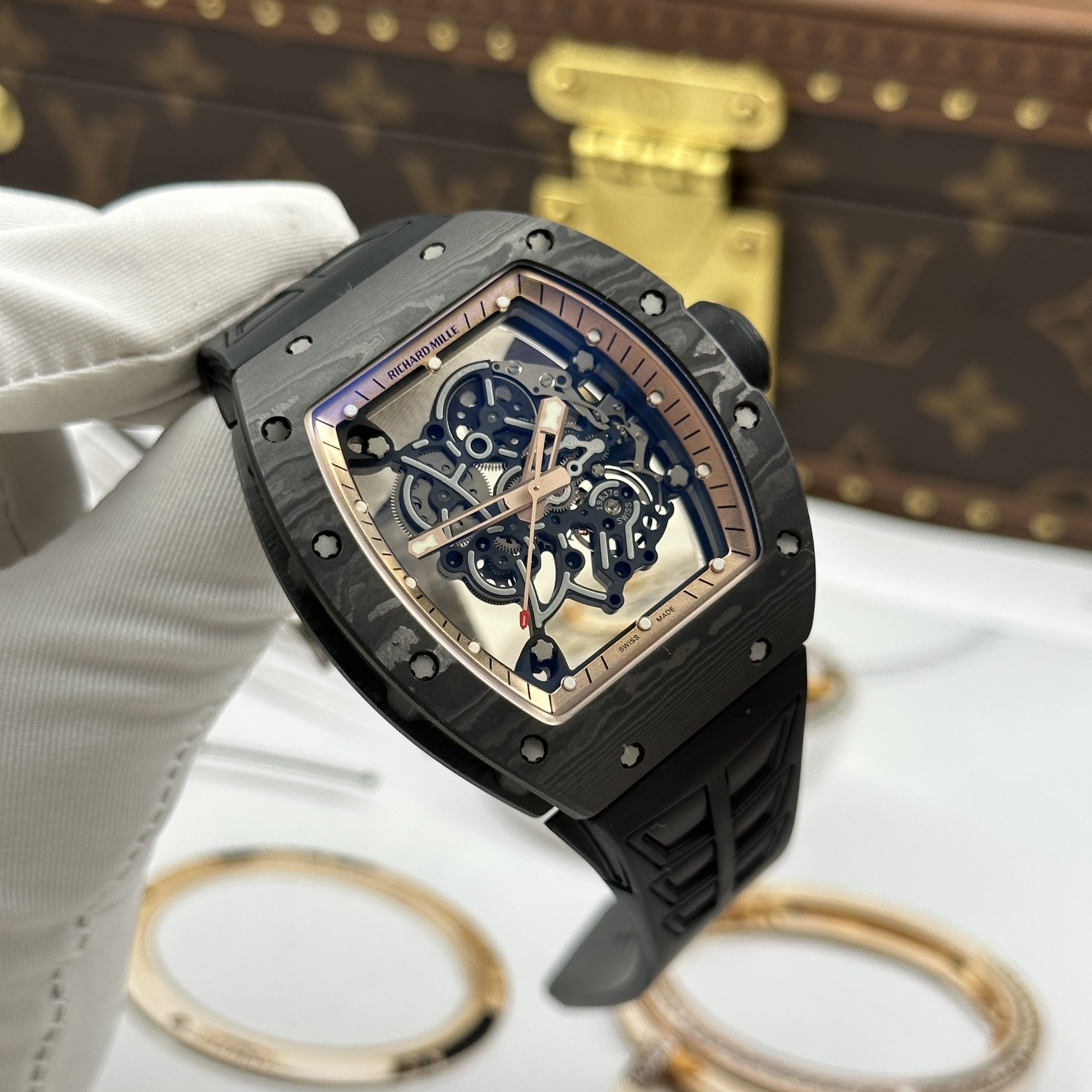 Đồng Hồ Richard Mille RM055-CA-RG Black Chế Tác Dây Cao Su Nhà Máy ZF 49.9×42 (8) Đồng Hồ Richard Mille RM055-CA-RG Black Chế Tác Dây Cao Su Nhà Máy ZF 49.9×42.7mm