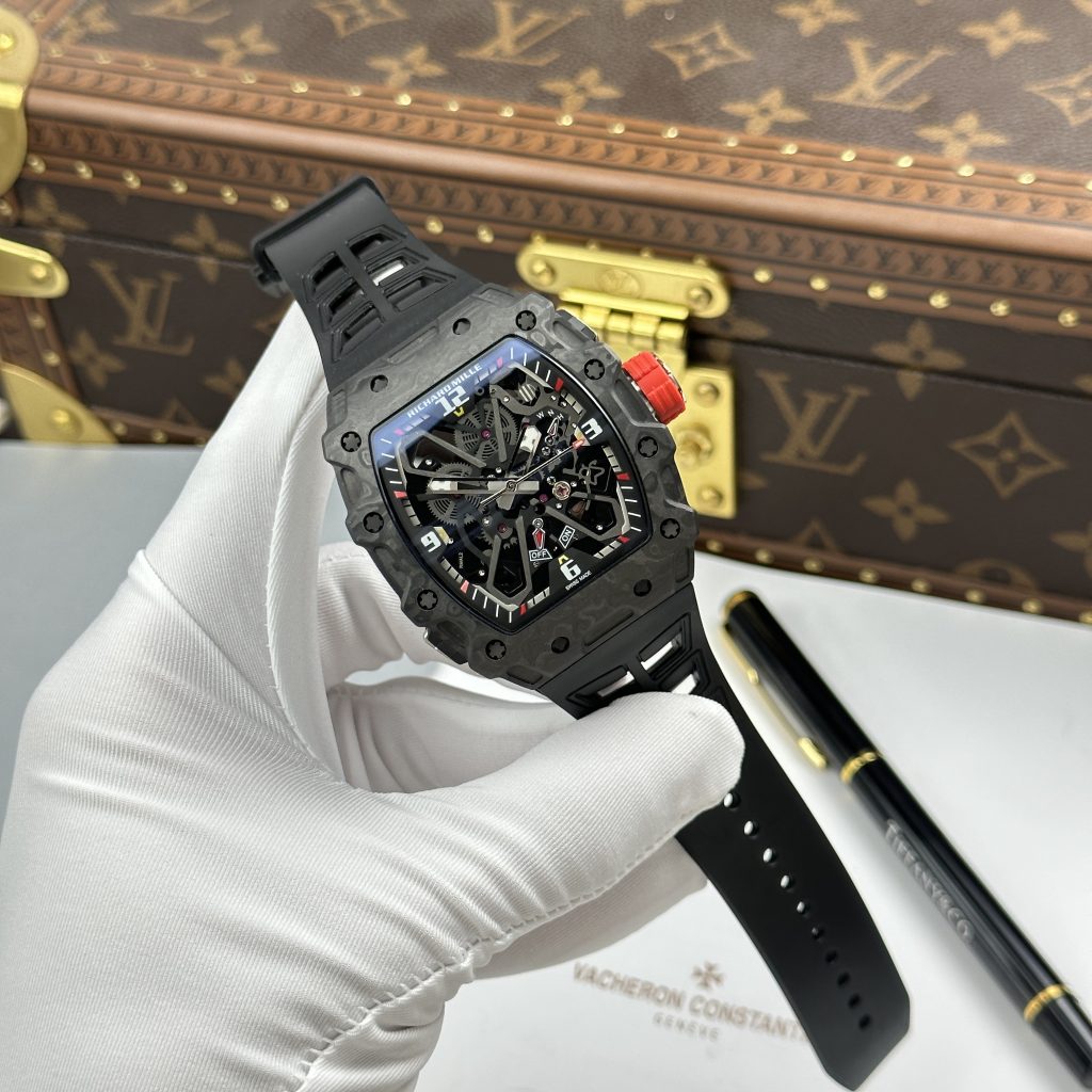 Đồng Hồ Richard Mille Replica 11 RM 35-03 Rafael Nadal Vỏ Carbon TPT Màu Đen 43.2x50mm