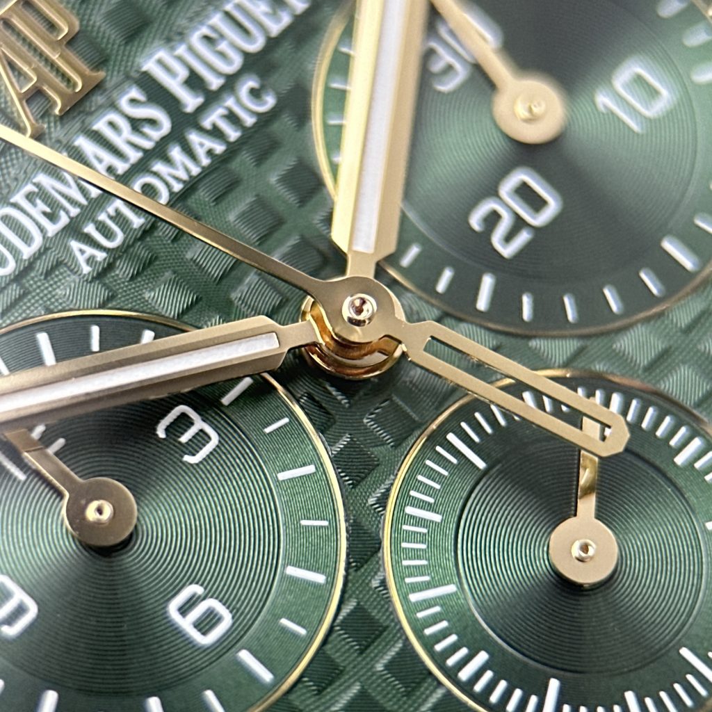 Đồng Hồ Audemars Piguet Royal Oak Chronograph 26331 Chế Tác Mạ Vàng Mặt Xanh Lá Nhà Máy APS 41mm