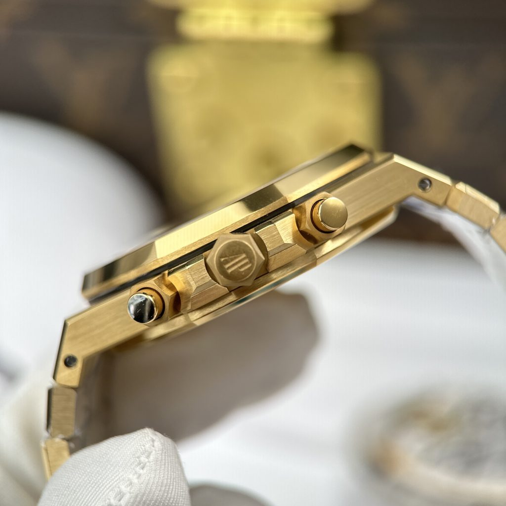 Đồng Hồ Audemars Piguet Royal Oak Chronograph 26331 Chế Tác Mạ Vàng Mặt Xanh Lá Nhà Máy APS 41mm