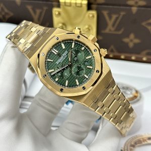 Đồng Hồ Audemars Piguet Royal Oak Chronograph 26331 Chế Tác Mạ Vàng Mặt Xanh Lá Nhà Máy APS 41mm
