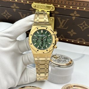 Đồng Hồ Audemars Piguet Royal Oak Chronograph 26331 Chế Tác Mạ Vàng Mặt Xanh Lá Nhà Máy APS 41mm