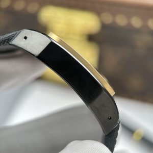 Đồng Hồ Cartier Santos 100 XL Black ADLC Chế Tác Mặt Đen Viền Vàng 41x51mm