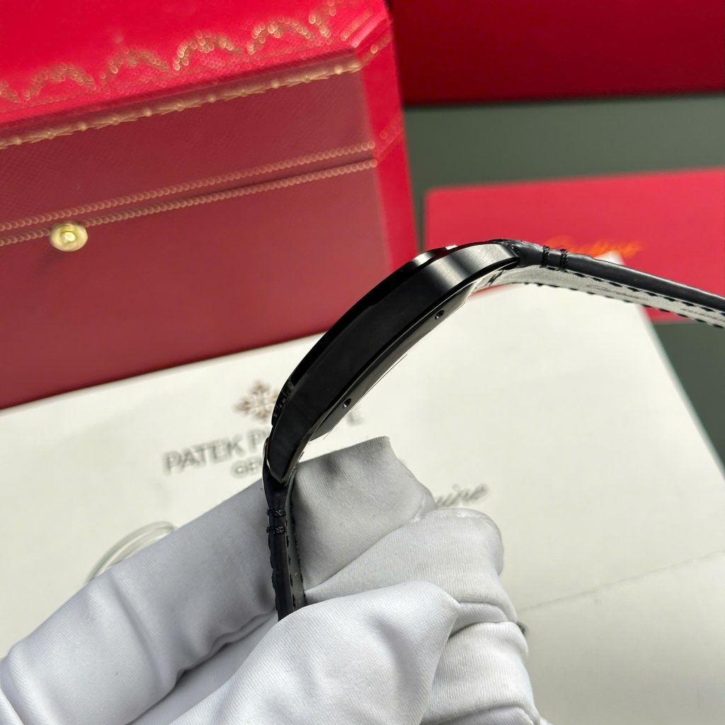 Đồng Hồ Cartier Santos de Cartier Replica Luxury Dây Da Đen Nhà Máy BV 39.8mm