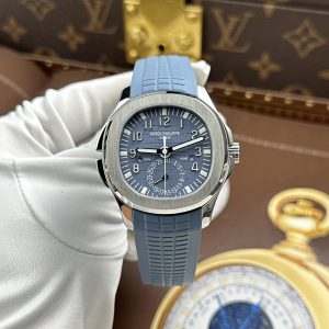 Đồng Hồ Patek Philippe Aquanaut 5164G Rep Cao Cấp Màu Xanh Xám Dây Cao Su Nhà Máy ZF 40.8mm