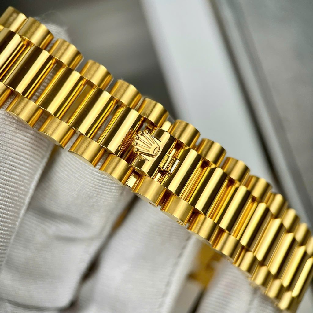 Đồng Hồ Rolex Day-Date Chế Tác Bọc Vàng Gold 18k Mặt Thiên Thạch Nhà Máy GM 36mm