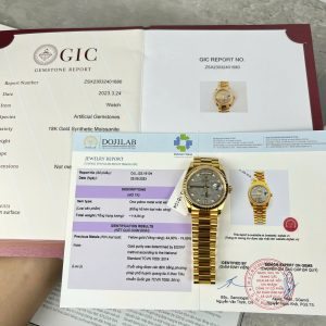 Đồng Hồ Rolex Day-Date Chế Tác Bọc Vàng Gold 18k Mặt Thiên Thạch Nhà Máy GM 36mm