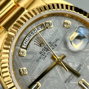 Đồng Hồ Rolex Day-Date Chế Tác Bọc Vàng Gold 18k Mặt Thiên Thạch Nhà Máy GM 36mm